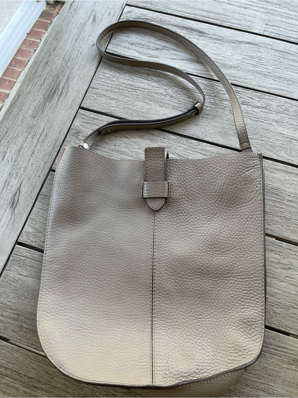 Banana Republic Classic Mushroom Leather Hobo Shoulder Bag